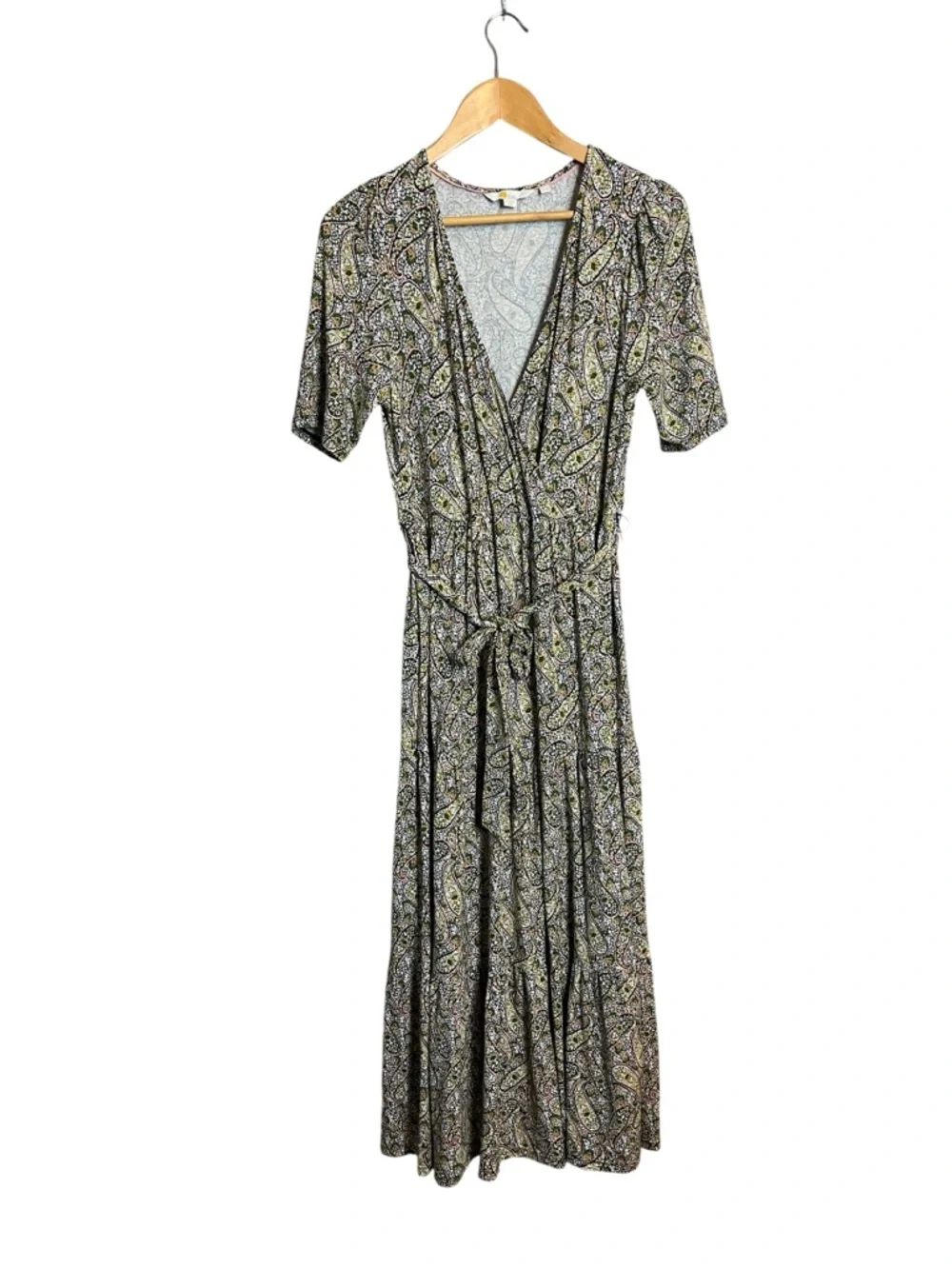 Boden Tiered faux Wrap Jersey Paisley Maxi Dress 8 - Picture 5 of 12